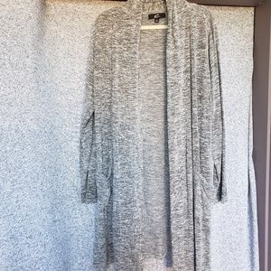 Womens Grey Cardigan Duster 1x